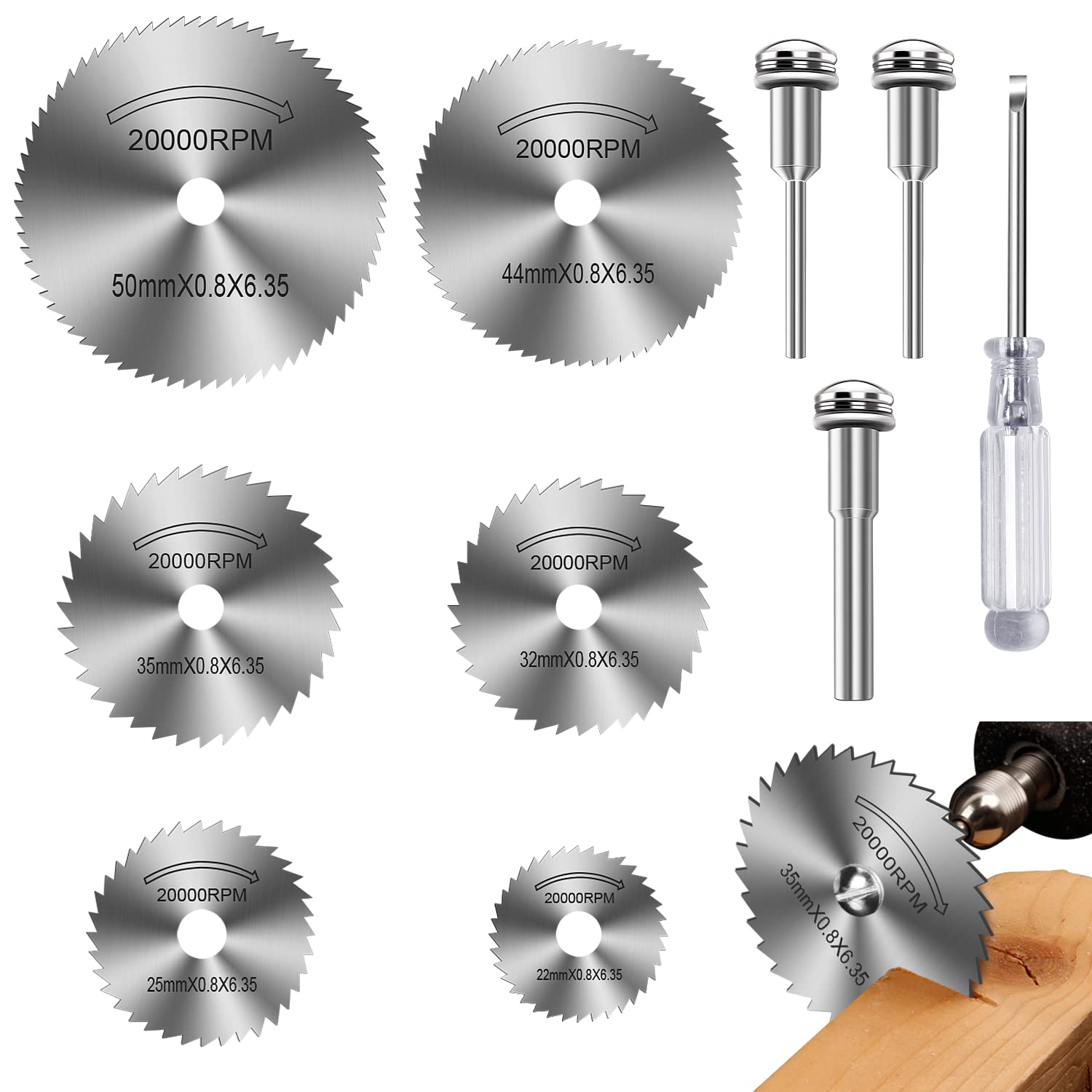 Cordless Rotary Tool Kit Accessories - 6 adet HSS matkap testere bıçakları