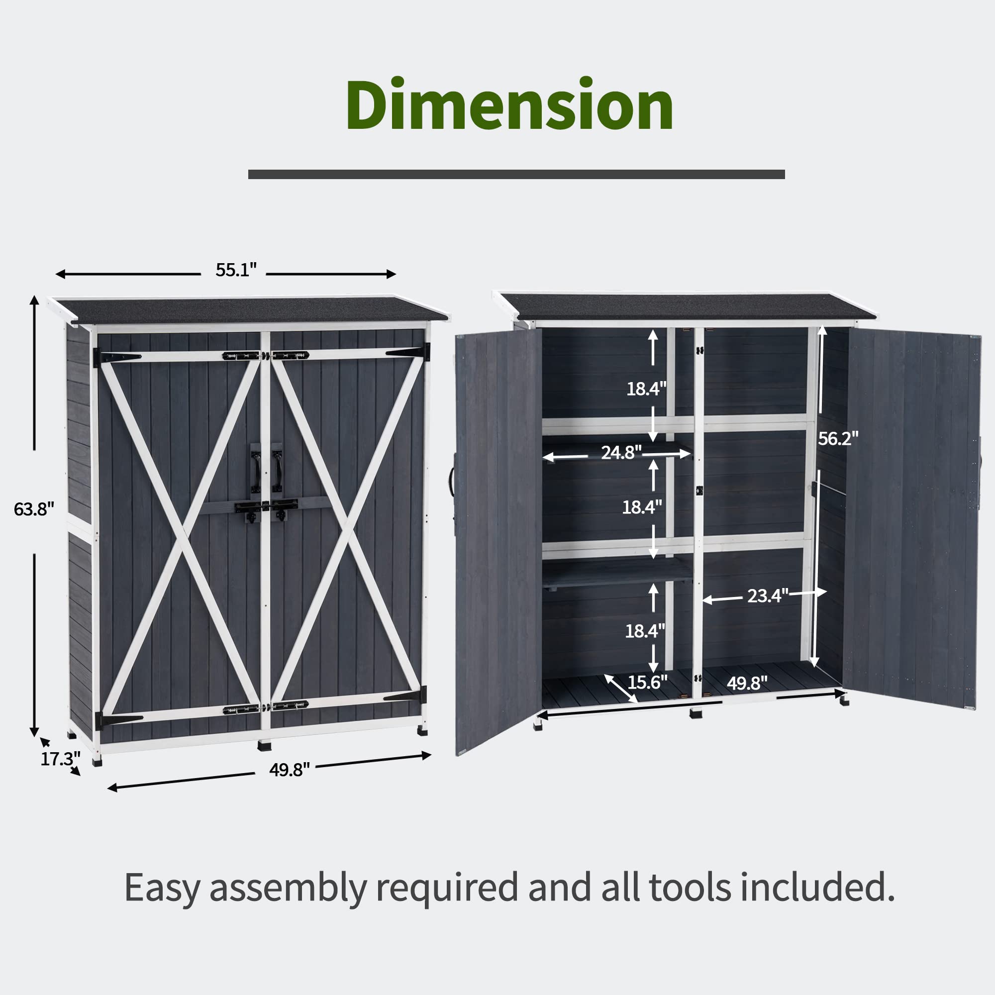 Raflı Dış Mekan Depolama Dolab - Garden Tools incelemesi ve fiyatı